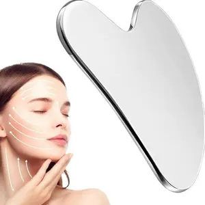 Premium Stainless Steel Guasha Scraper – Face, Neck & Body Massage Board, Sleek Metal Skincare Tool for Simple Grooming & Beauty Care