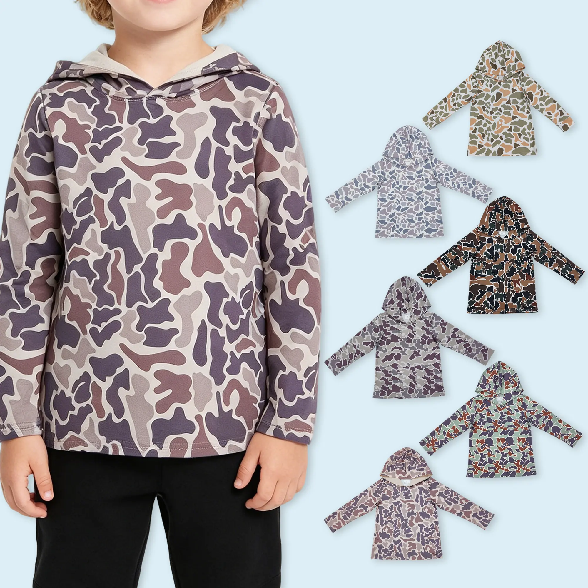 Black Friday Sale Baby boy camouflage long sleeve hoodie top