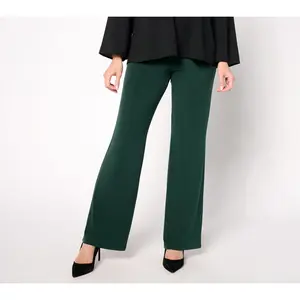 Susan Graver Petite Modern Essentials Liquid Knit Boot-Cut Pants