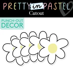 Pastel Daisy Bulletin Board Cutouts | Pretty in Pastel