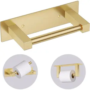 Brushed Gold Bathroom Toilet Paper Holder Wall Mount Stainless Steel Commercial Toilet Paper Dispenser Large Bathroom Toilet Tissue Roll Holder