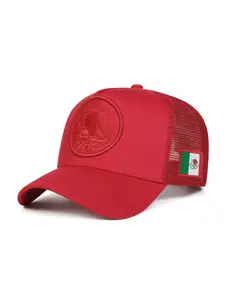 Unisex Mexican Flag Baseball Cap, Geometric Pattern Adjustable Sun Protection Hat for Spring & Fall, Casual Fitted Outdoor Travel Beach Vacation Headwear