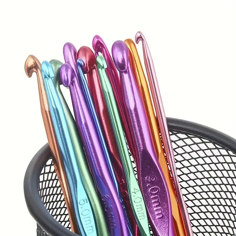 36/24/12pcs Colorful Aluminum Hook Set, Knitting Crochet Hook, Hand Tools for Home Use, Crochet Supplies