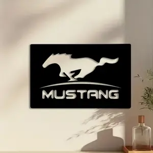 1pc Mustang Metal Wall Art, Mustang Statue Mural, Modern Minimalist Design, Perfect for Garage Wall, Man Cave Wall, Outdoor Wall, Father's Day Decor, Ideal Gift for Car Enthusiasts, Decoration, Waterproof Metal