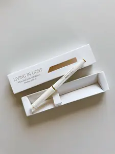 Living in Light .7mm Black Ink Gel Pen - White with Gold Premium Pen