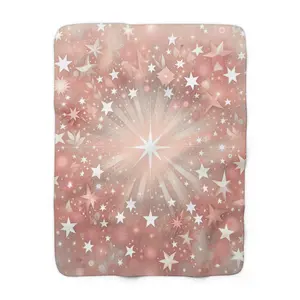 Pink Supernova Sherpa Blanket Shooting Stars Warm and Cozy Gift For Her or For Him Cosmic Soft Fleece Present