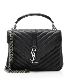 Pre-owned Yves Saint Laurent Calfskin Crossbody Bags Saint Laurent Matelasse Monogram College Medium Shoulder Bag