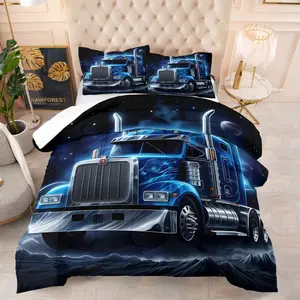 Science fiction heavy-duty truck bedding set, including 1 blanket and 1 or 2 pillowcases without pillowcases, soft children's and adult bedroom decoration gifts