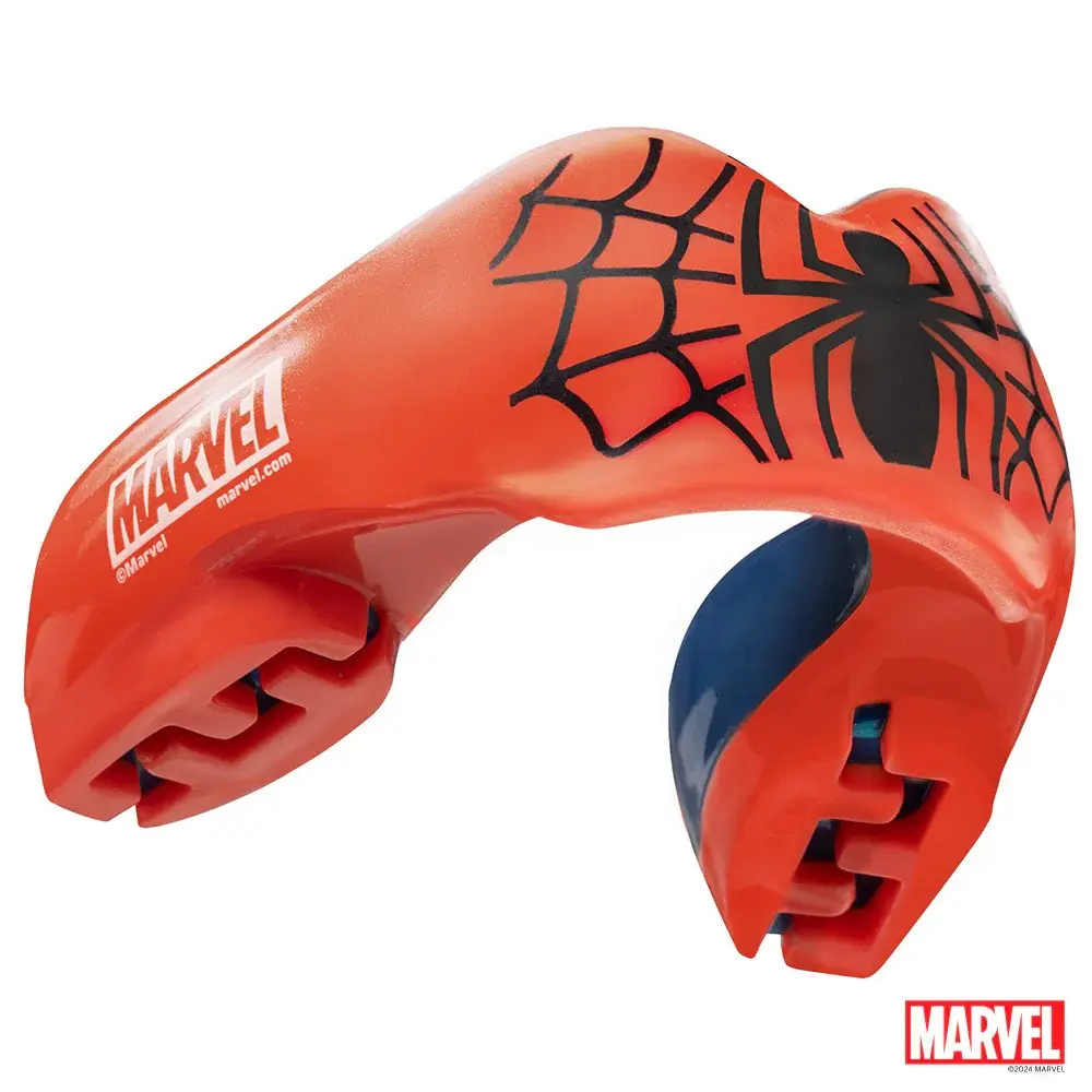 SAFEJAWZ Sports MARVEL ORTHO Mouthguard for Braces Protective Mouth Guard with Case for Boxing, Basketball, Lacrosse, Football, MMA, Martial Arts, Hockey and All Contact Sports - SPIDER-MAN