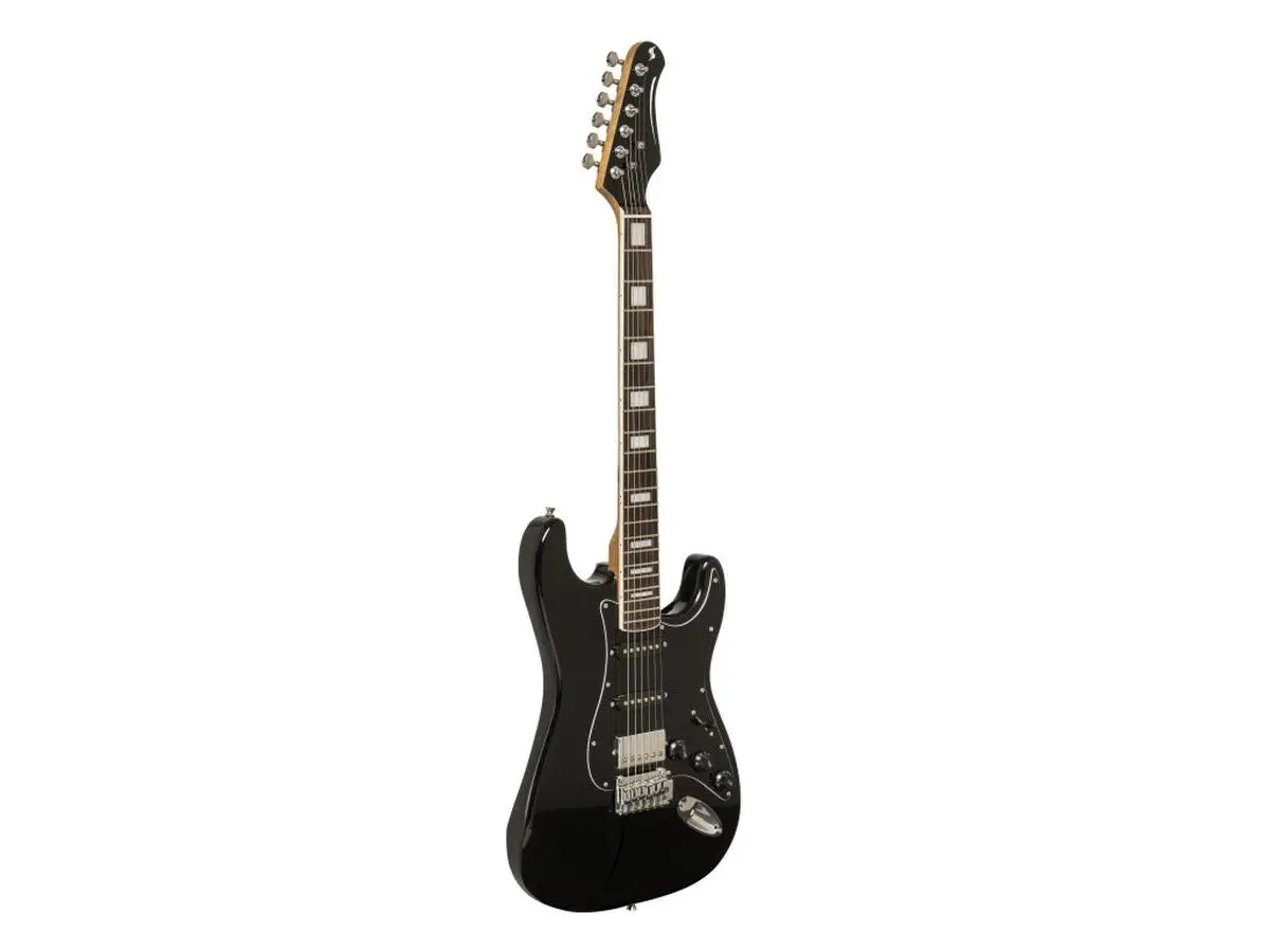 Stagg 26130 Vintage S-60 Series Electric Guitar with Solid Alder Body- Black