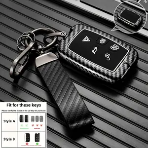Suitable for Land Rover high-end luxury fashion simple carbon fiber keybox, suitable for Range Rover Sport, Aurora L, Discoverer 5, Defender, suitable for Jaguar XEL E-PA keycase car key protection case key accessories Car Key Holder Car Key Accessory