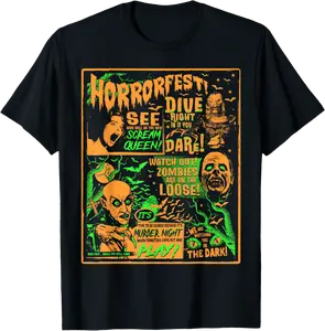 Vintage Halloween Classic Horror Movie Poster Horrorfest T-Shirt - Jhunbacan Shop 37B0DJ1W1Z8G