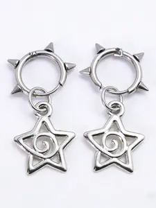 Punk Hiphop Spiral Vortex Star Earrings Spiky Earrings Cool Charms Party Earrings Women Men Goth Y2K Accessories Grunge Jewelry Punk Style Earrings