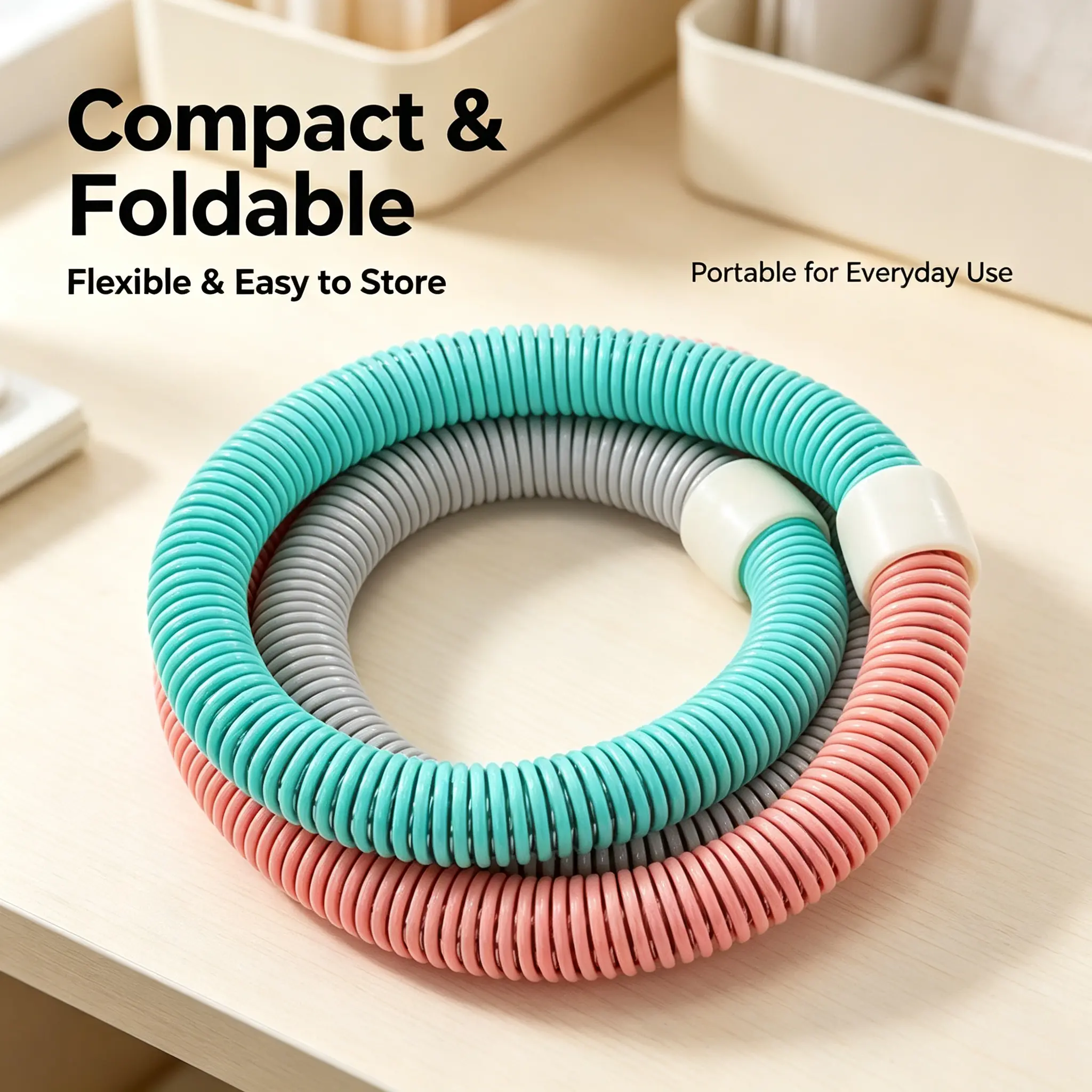 Flexible Foldable Spring Workout Hoop Portable Full Body Waist Trainer Quiet Home Fitness Exercise Equipment for Women fit circle