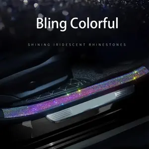 Luxury Bling Car Door Edge Sill Protector Strip, Guards Against Scratches and Scuffs, Adds Sleek Shiny Design, Easy to Install