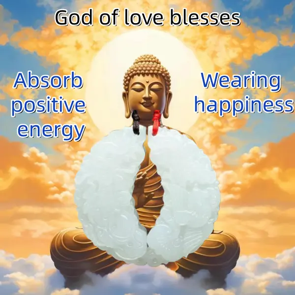 Jade Gemstone Couple Pendant Harmony Star Pair Transforms Negative Energy Into Positive Energy Symbolizes Everlasting Love Stable Marital Affection for Long-term Happiness