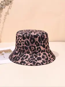 Leopard Print Bucket Hat, Casual Reversible Sun Hat for Women & Men, Fashion Accessories for Outdoor Activities