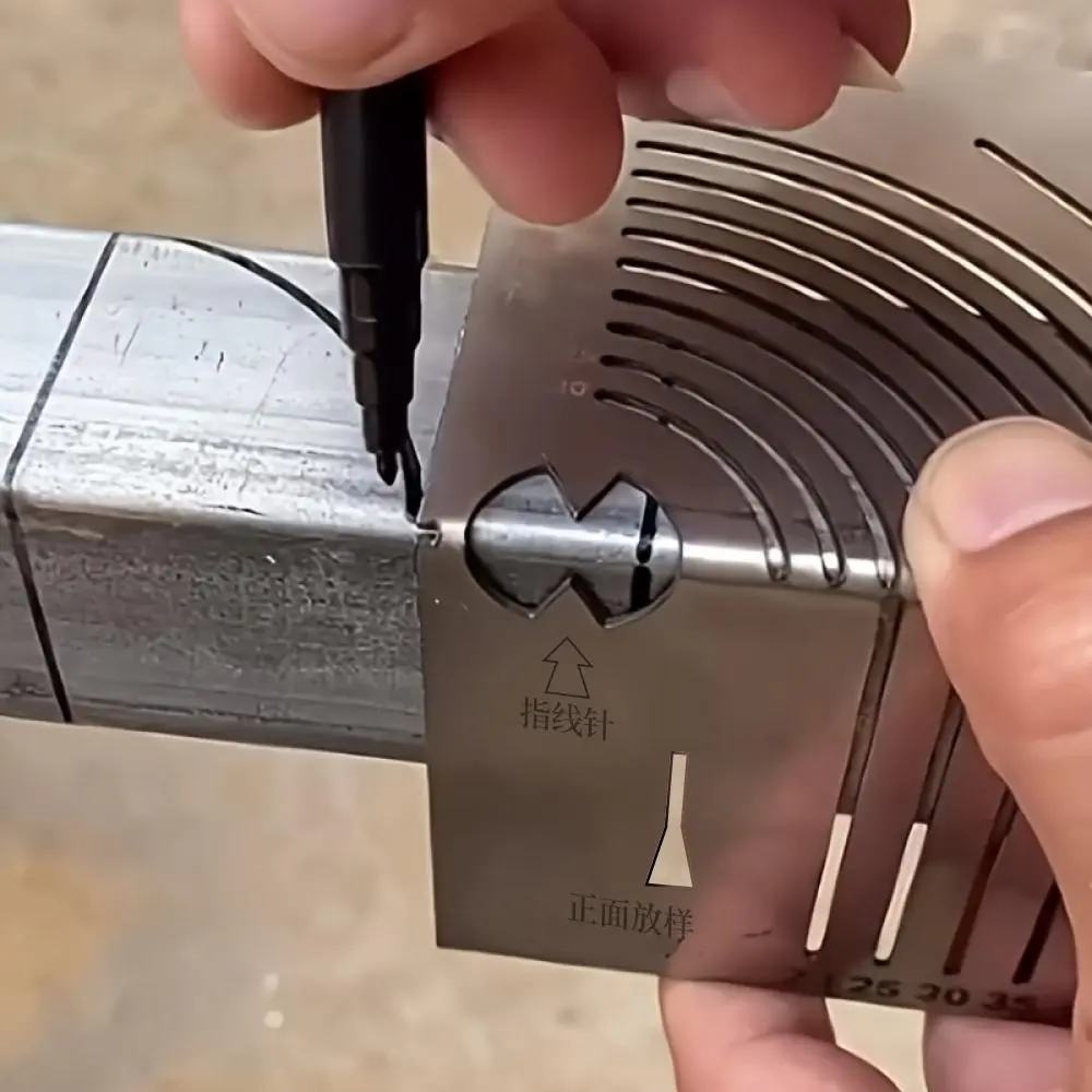 1pc Stainless Steel Bending Tool for Square Pipes, Multifunctional Corner Bending and Angle Measurement Tool, Durable Steel Construction, Hand Measuring Tool