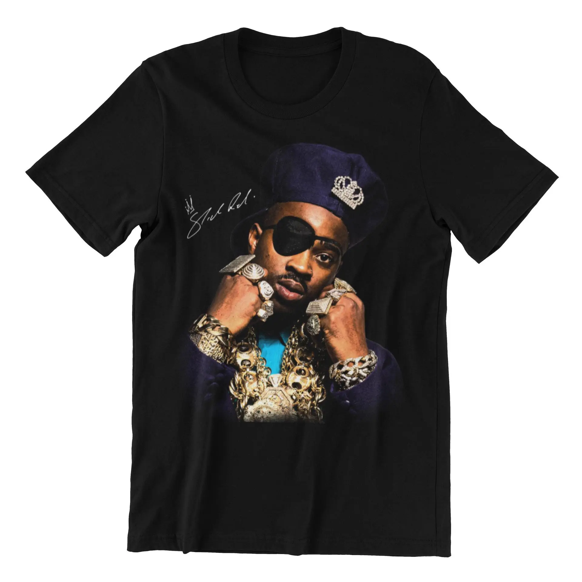 Elegant Press Graphic T-Shirt - Slick Rick Graphic Tee | Old School Hip Hop Shirt | Retro Rap Legend Streetwear Tee | Starting at $14 for Men & Women 100% Cotton Unisex Fit Big & Tall Sizes Bold Comfort Unisex Style
