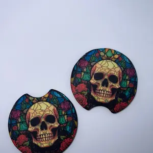 GLASSWORK SKULL - Custom Car Cup Tumbler Sublimation Coasters