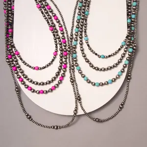 Western Multi-Strand Beaded Necklace