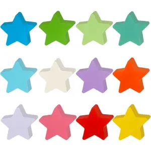 Assorted Color Paper Star Cut-Outs & Shapes - Accent Die-Cuts for Classroom Decor, Teachers, Kids DIY Craft Projects & Back to School Bulletin Board Decorations
