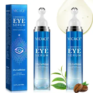 Yecuce Caffeine Eye Serum, Hyaluronic Acid, Reduces Puffiness, Moisturizes, Improves Dark Circles, Firming, Brightening, Under Eye Brightener
