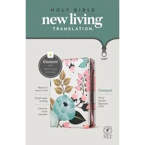 NLT Compact Zipper Bible, Filament-Enabled Edition (Cloth, Floral Garden, Red Letter) by Tyndale