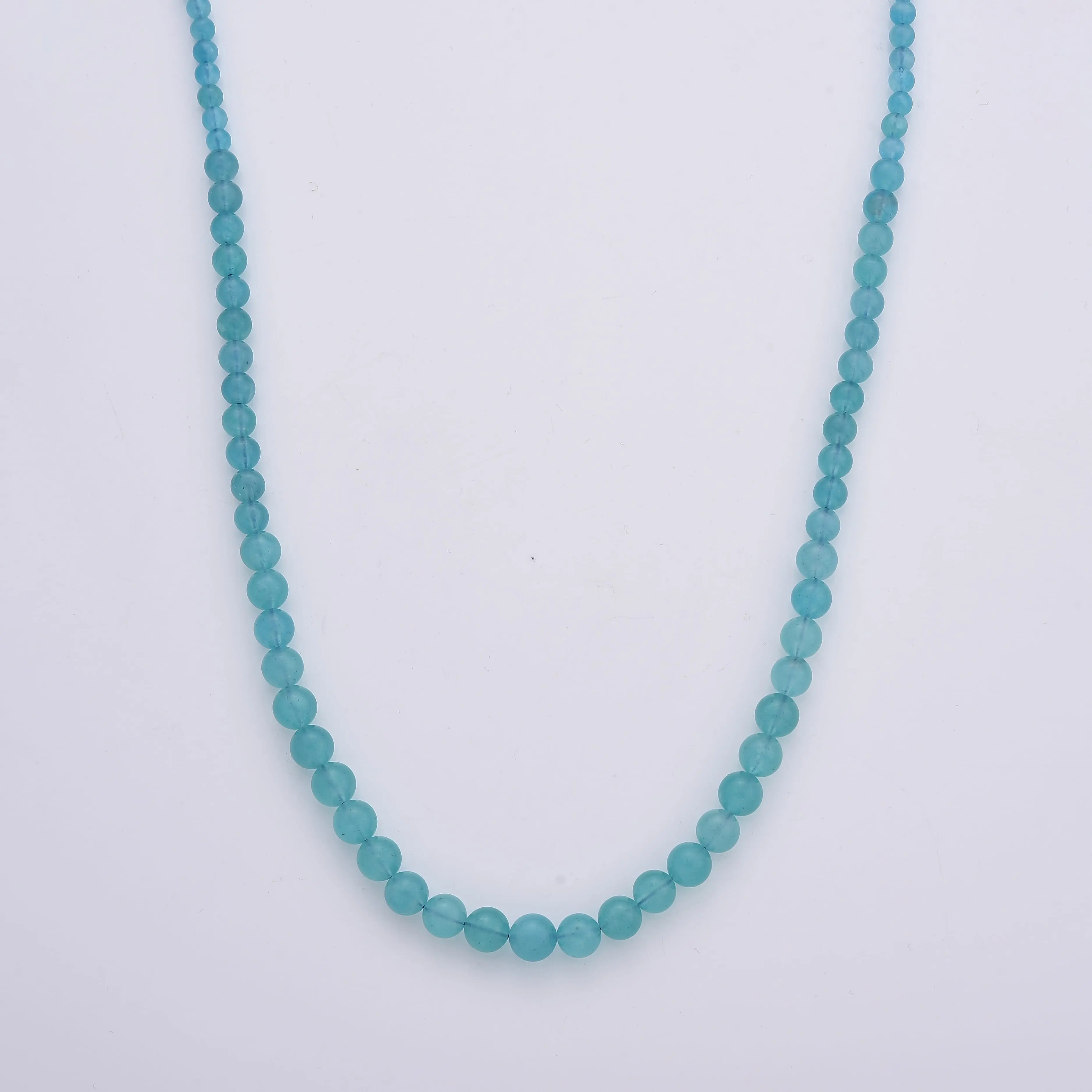 D'Joy Amazonite Beaded Necklace in Rhodium Over Sterling Silver (20-22 Inches) 200.00 ctw