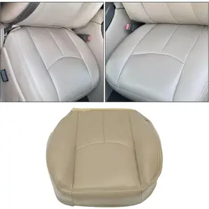 Seat Bottom Cover Synthetic Leather Compatible with 2003-2007 GMC Sierra & Chevrolet Silverado 1500/2500/3500 2006-2007 Chevrolet Avalanche 1500/2500 - Medium Neutral Tan 522- Driver Truck Cushion Protector Replacement