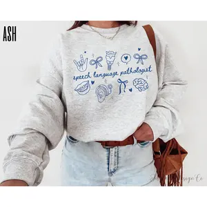 Speech Therapy T-Shirt / Sweatshirt & Hoodie , SLP Gift for Speech Language Therapist for Speech Language Pathologist Sweatshirt for SLP Gifts Speech Cotton Crewneck
