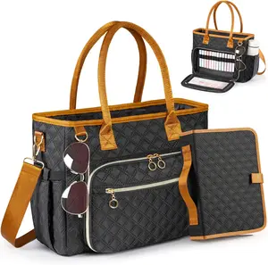 Large Bible Bag with Book Cover and Shoulder Strap Quilted Church Tote Christian Gifts for Women