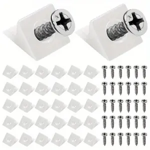 Drawer Wedges with Screws, 20 Sets Drawer Support Mending Wedges for Bottom Support, Plastic Drawer Repair Wedges for Cabinets, Bookshelves, Drawers