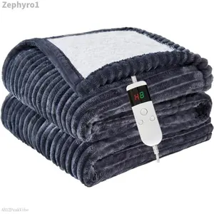 Electric Blanket Heated Throw, Soft Flannel Heating Blanket with 8 Hours Auto Off 10 Fast Heating Levels Machine Washable Sherpa Heated Blanket with Overheating ProtectionZephyroAB12PeakVibe