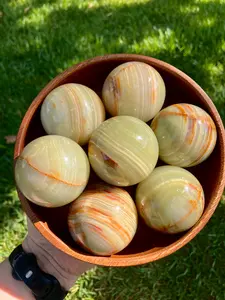 Green Banded Calcite Sphere