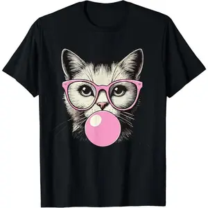 100% cotton Unisex Cute Cat Shirt for Women Funny Cat Lovers T-Shirt