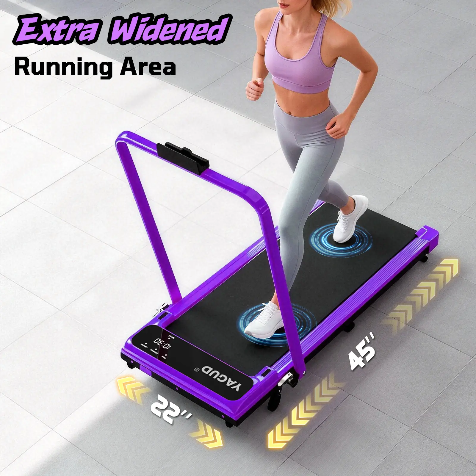 SUMMERVIBES】YAGUD Walking Pad with Handrail – Remote Control
