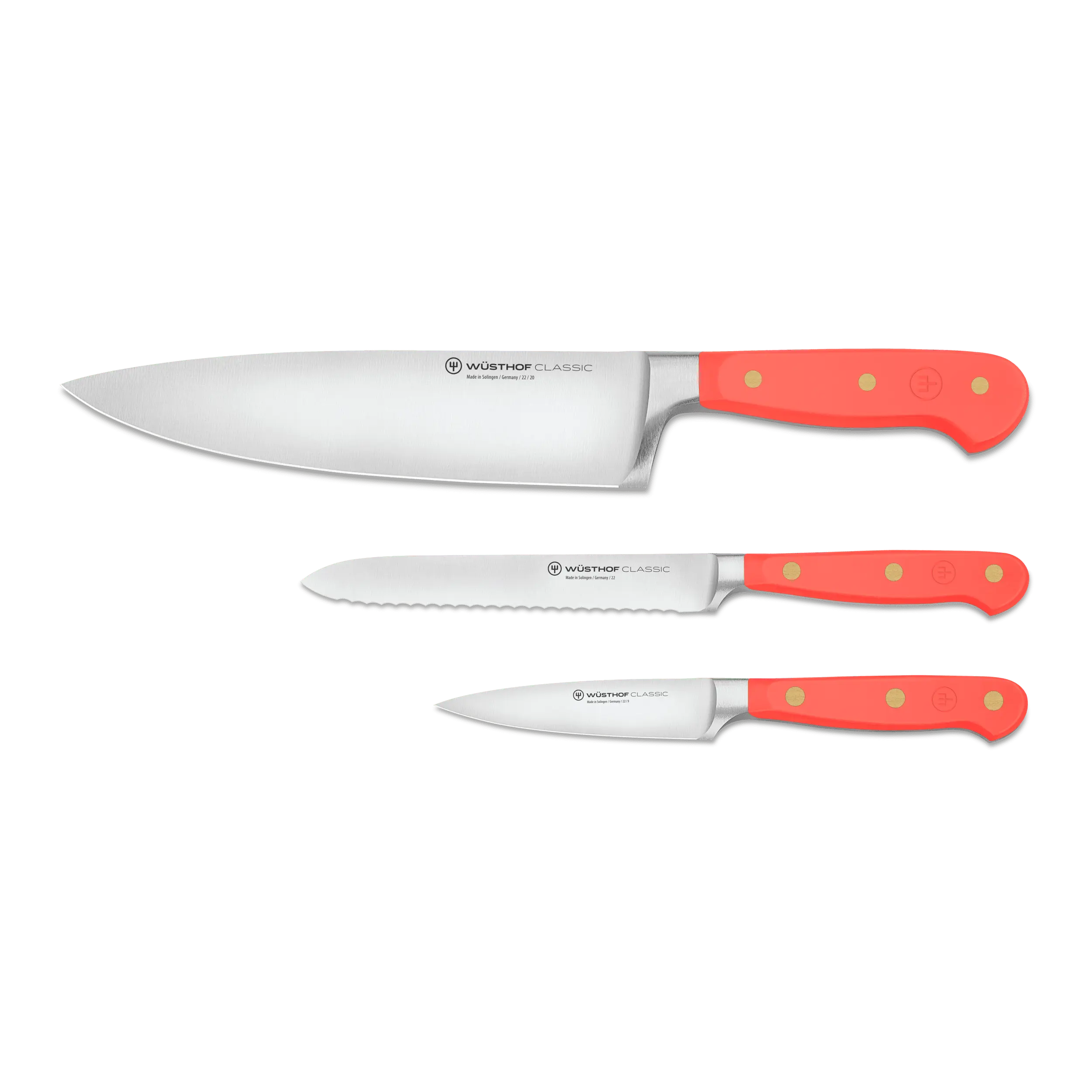 Classic 3-Piece Utility Knife Set - Coral Peach