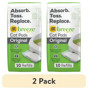 (10 Pack) Purina Tidy Cats Breeze Absorbent Cat Litter Pads, 24/7 Odor Control, Refill Pack, 10 Ct. Pouch