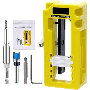 Door Hinge Jig, Door Hinge Mortiser, Router Template Fits for Door Hinges from 3" to 5" Length and Types of Sqaure, Radius 1/4" or Radius