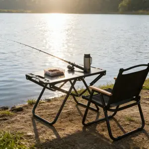 Multifunctional portable folding camping table, lightweight iron picnic table, portable design suitable for outdoor camping, beach barbecues, tailgate parties, and hiking trips