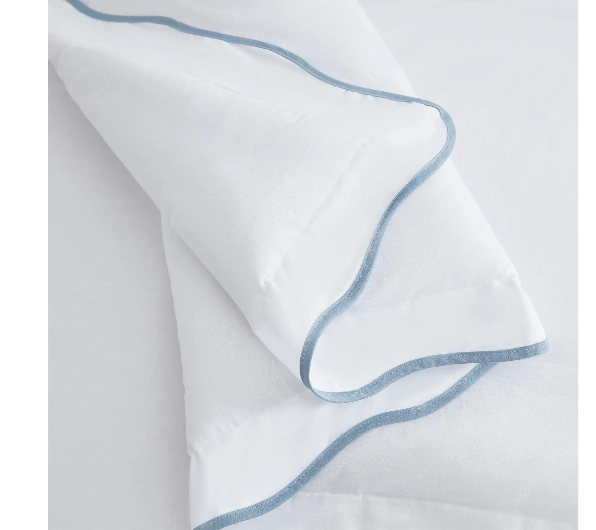 Martha Stewart Simple Scallop Blue Cotton King Comforter Set