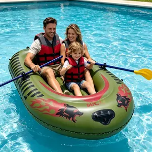 Inflatable Kayak for Fishing, Rafting, and Summer Fun, Thickened Water Sports Paddle Boat with Handles, Family Outdoor Activity