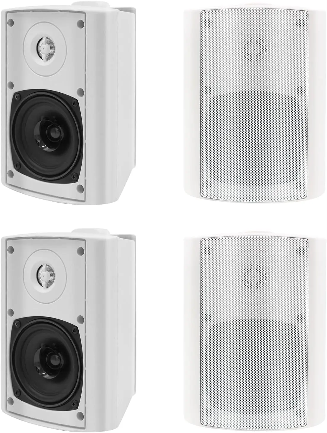Herdio 2 Outdoor Waterproof Speakers - ABS Plastic Stereo Audio Kit, Wall-Mount, Bluetooth/Wired Connectivity, 12vdc-pwrcb, 24v3a-us, White, 11.61x8.46x7.68in, 1-Year Warranty, for Mobile/iPhone Poolside Use