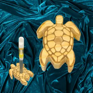 Vape Pen Holder - Turtle Engraved - Solid Wood, Holds 510 Thread Vape Pens &/or Cartridge. Holder Only
