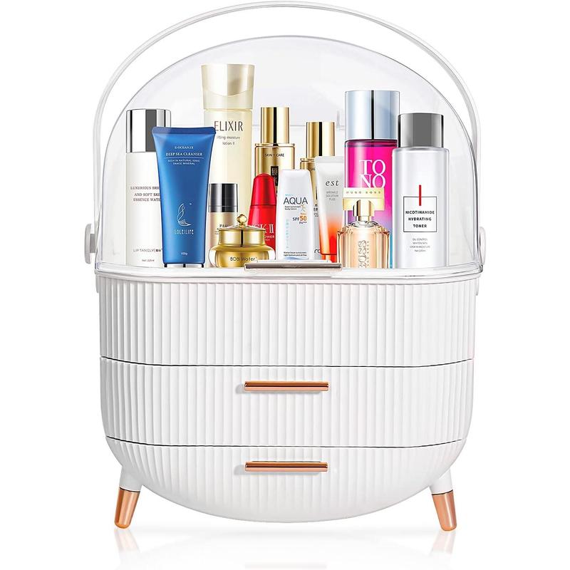 Egg Shape(Oval) Makeup Storage Box, Countertop Portable Vanity