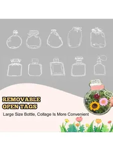 20Pcs Spring DIY Transparent Bookmarks, Clear Page Handmade Stunning Dried Flower Boolmarks Wishing/Perfume Bottle
