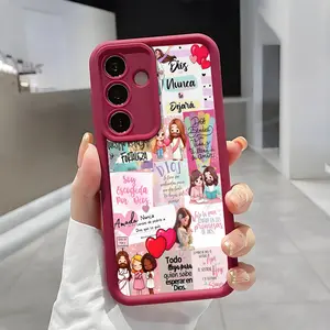 Cartoon Jesus Pattern Phone Case for Samsung Galaxy S21 S22 S23 S24 S25 S26 Ultra Plus A13 A14 A15 A16 A17 A33 A34 A35 A36 A52 A53 A54 Note20ultra Enhanced Camera Protection Shockproof Skin Friendly Touch Soft Cover