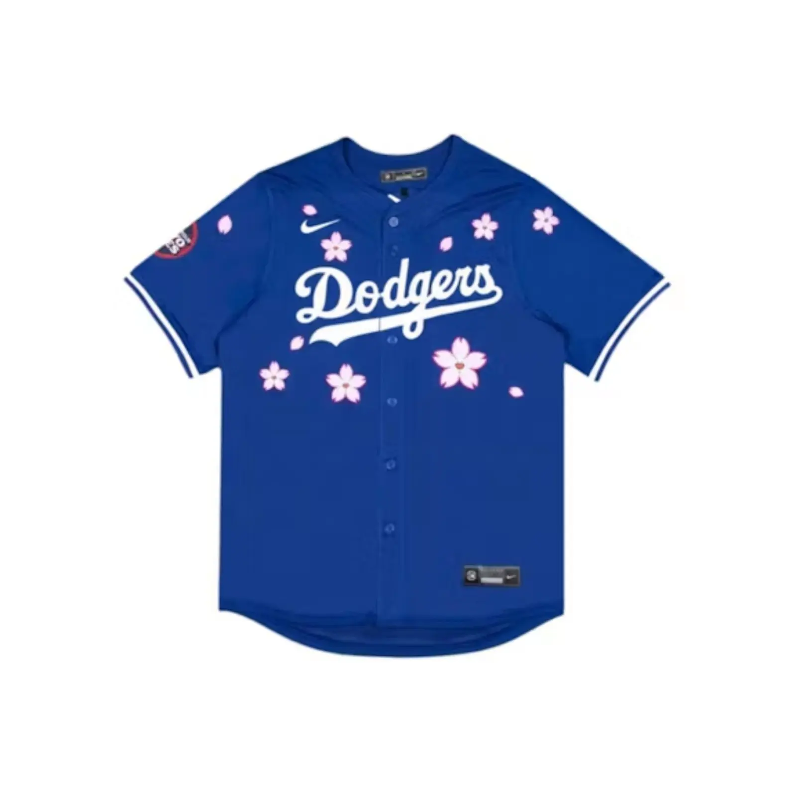 Nike x Takashi Murakami Dodgers Tokyo Away Jersey Blue Men's — Los Angeles Dodgers Inspired Baseball Jersey, MLB Sportswear, Artist Collaboration, Graphic Athletic Top, Short Sleeve Jersey, Casual Streetwear Apparel, Classic Fit