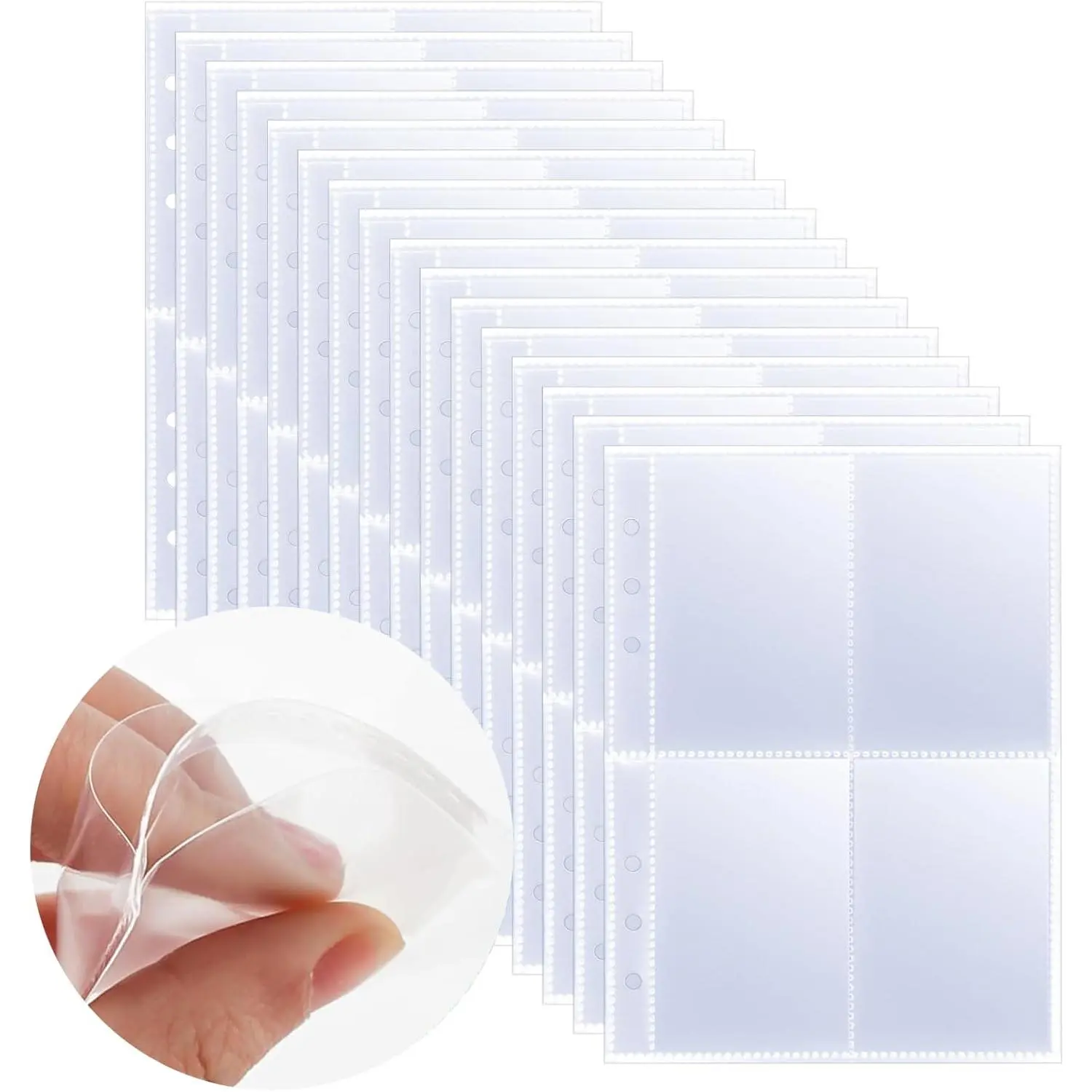 Photocard Sleeves 50 Pack 400 Pockets 6 Ring A5 Binder Sleeves 2.5x3.5 Inch Double-Sided 4 Pocket Page Protector for Cards, Photos, Postcards - TikTok Shop Photocard Sleeves 50 Pack 400 Pockets 6 Ring A5 Binder Sleeves 2.5x3.5 Inch Double-Sided 4 Pocket Page Protector for Cards, Photos, Postcards - TikTok Shop